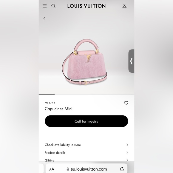 ❌SOLD!🔥NEW! Louis Vuitton•Mink Fur Capucines Mini with Crossbody Strap - Picture 12 of 13